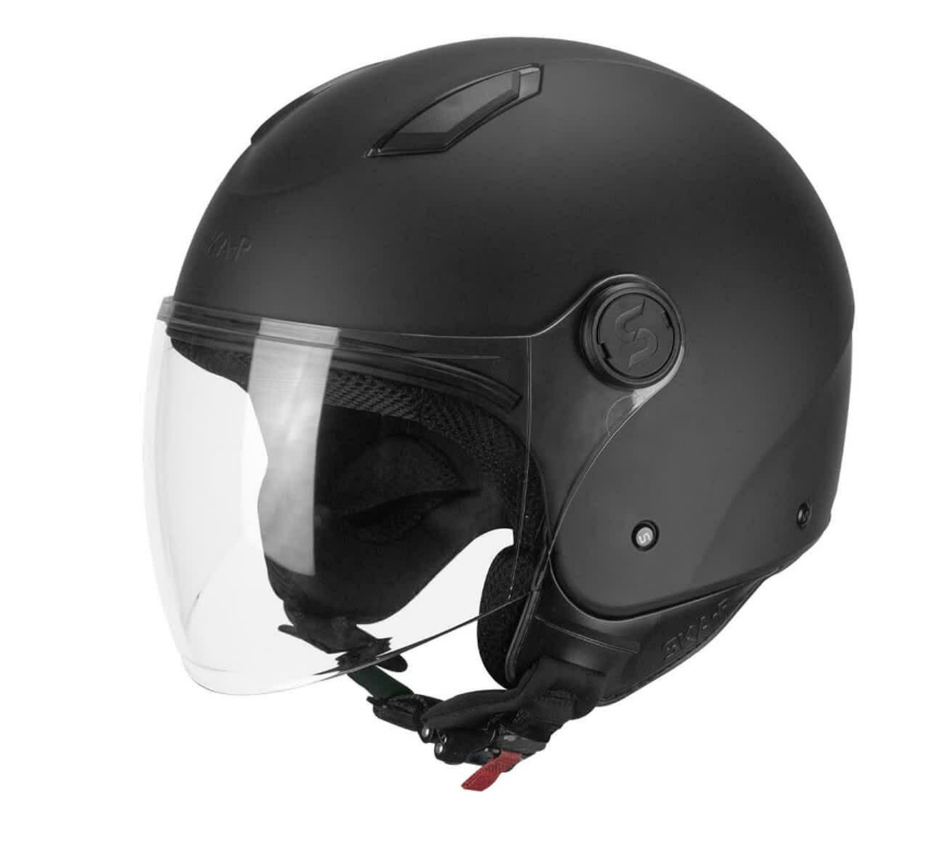 Casco demi jet ska-p 1lha luke mono nero opaco taglia s