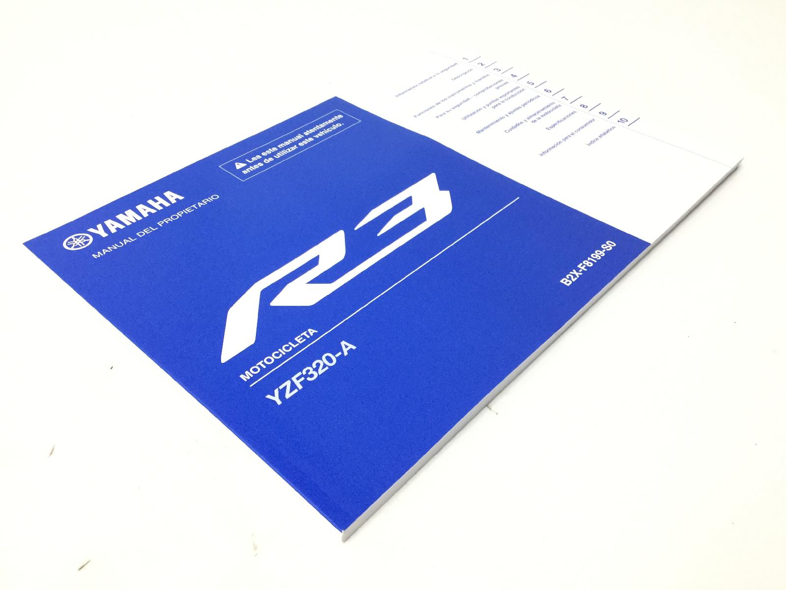 Yamaha yzf r3 a 320 manuale uso e manutenzione - lingua spagnola 2019 2023 rh12d