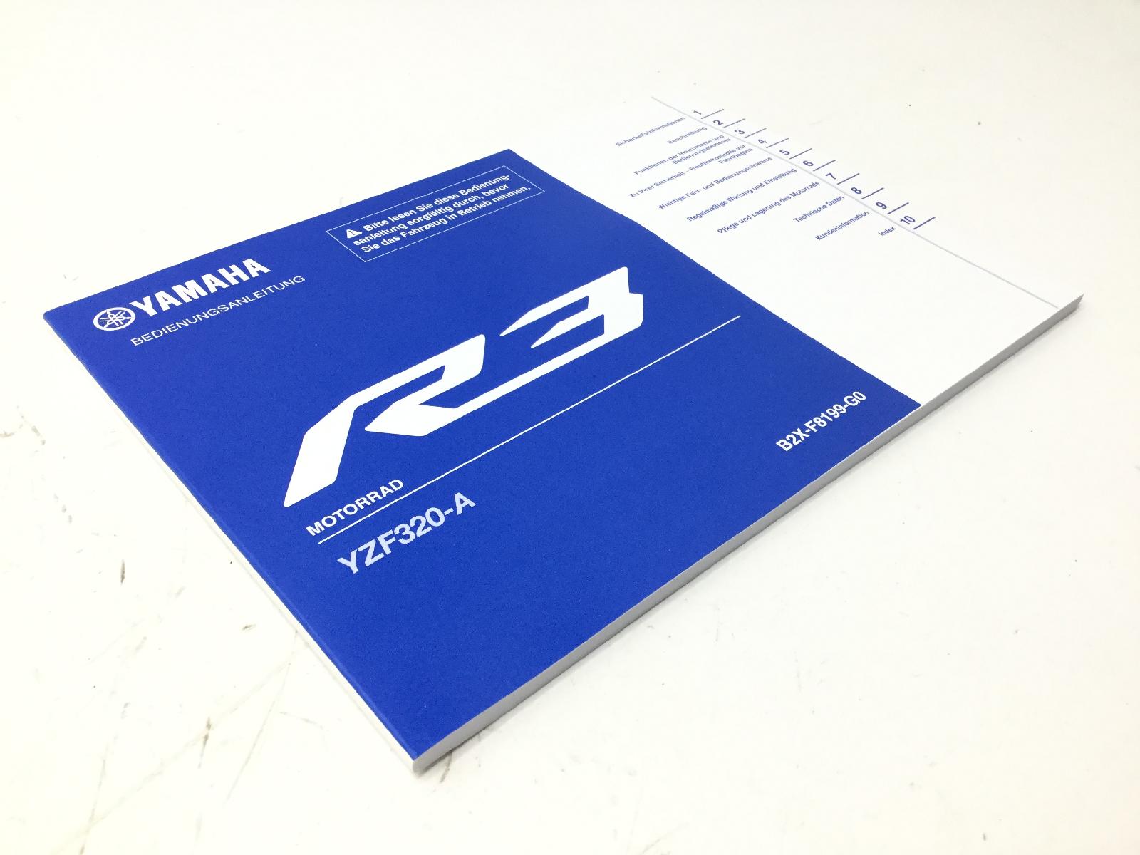 Yamaha yzf r3 a 320 manuale uso e manutenzione - lingua tedesca 2019 2023 rh12d