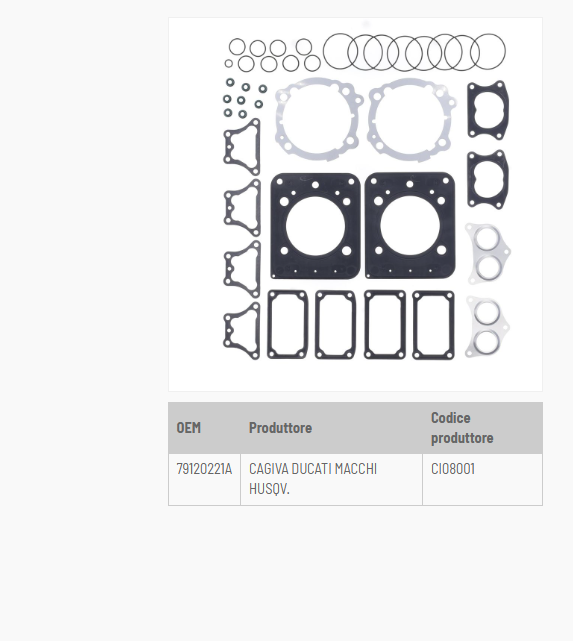 Ducati biposto 748 kit guarnizioni serie smeriglio 2001 2001