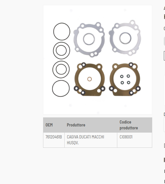 Ducati monster / abs (aust-nz) 659 kit guarnizioni serie smeriglio 2013 2014