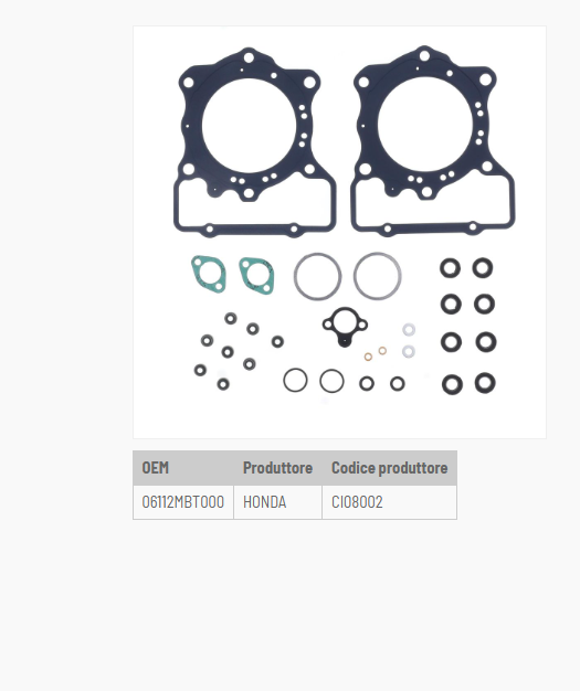 Honda xl - varadero 1000 kit guarnizioni serie smeriglio 1999 2011