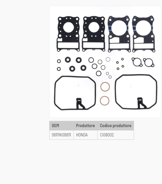 Honda xl 125 kit guarnizioni serie smeriglio 2001 2010