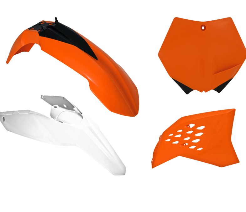 Ktm sx 250 kit plastiche 4 pezzi bianco-arancione k 2007 2010