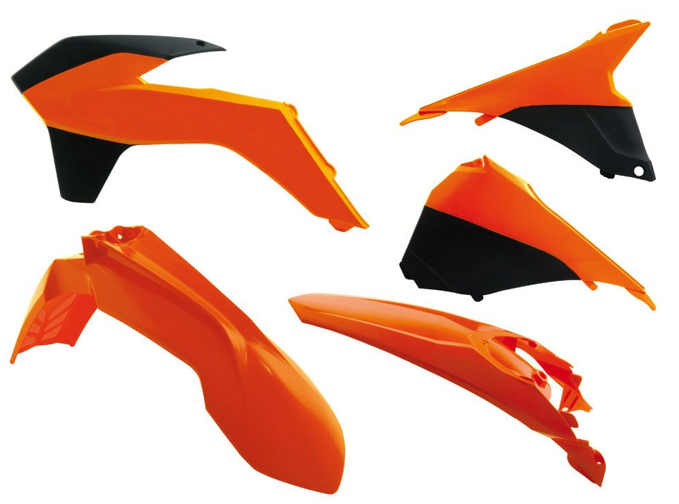 Ktm exc 125 kit plastiche 5 pezzi arancione nero 2014 2016