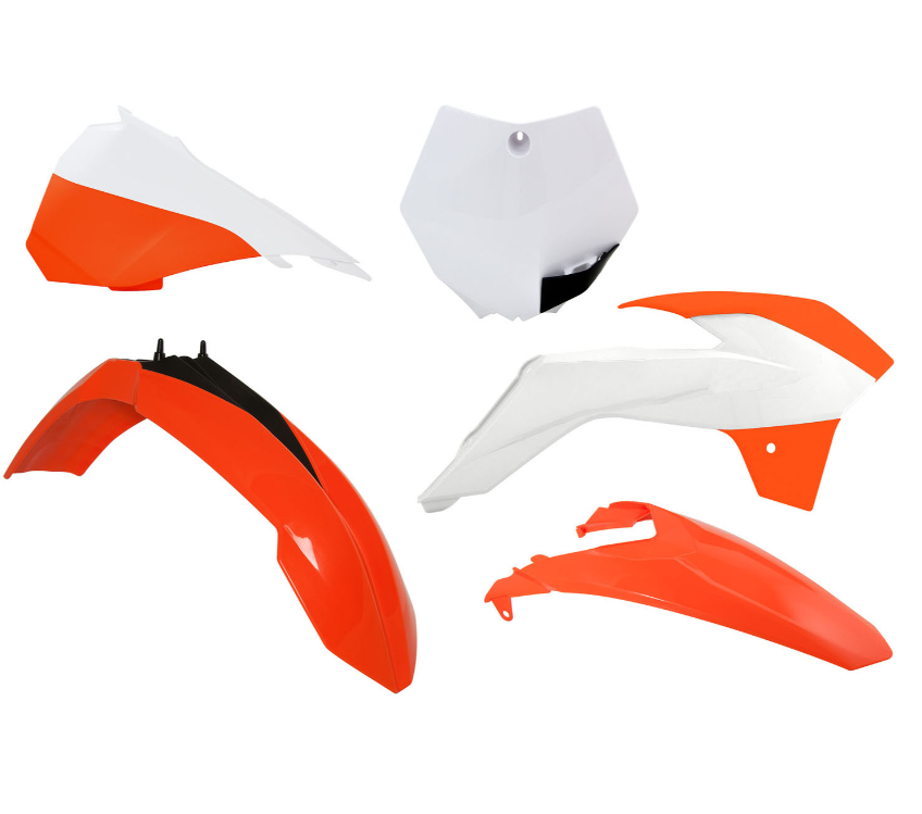Ktm sx 85 kit plastiche 5 pz bianco arancione 2013 2017