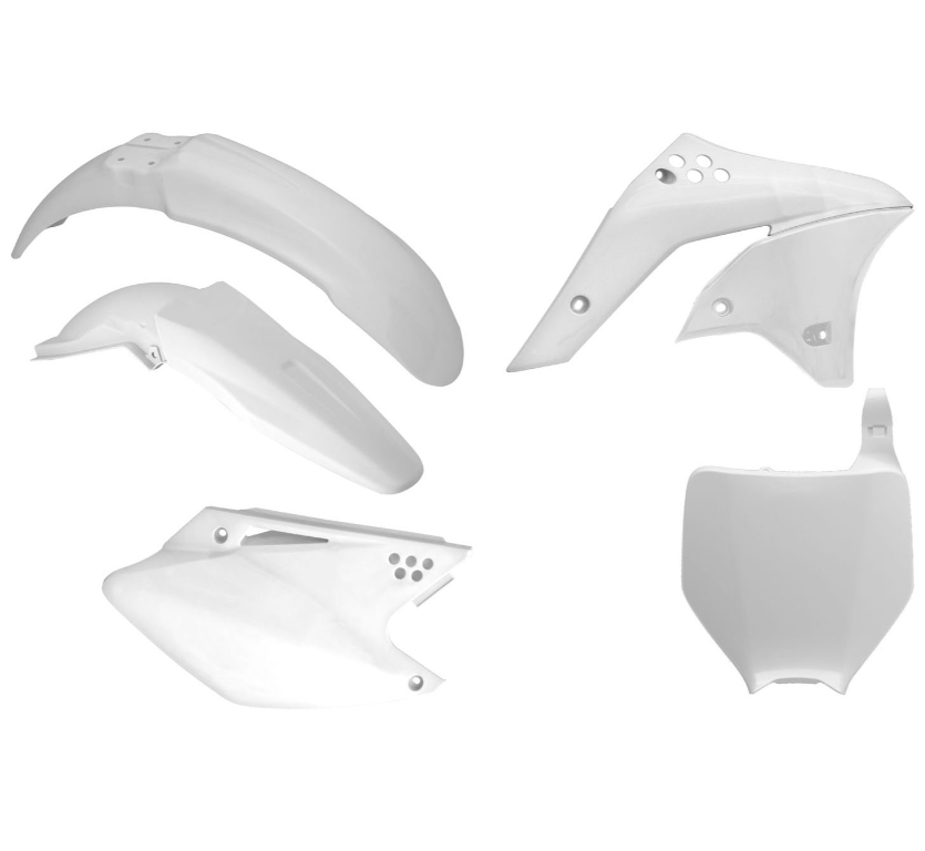 Kawasaki kx f - kxf 250 kit plastiche 5 pezzi bianco 2006 2008