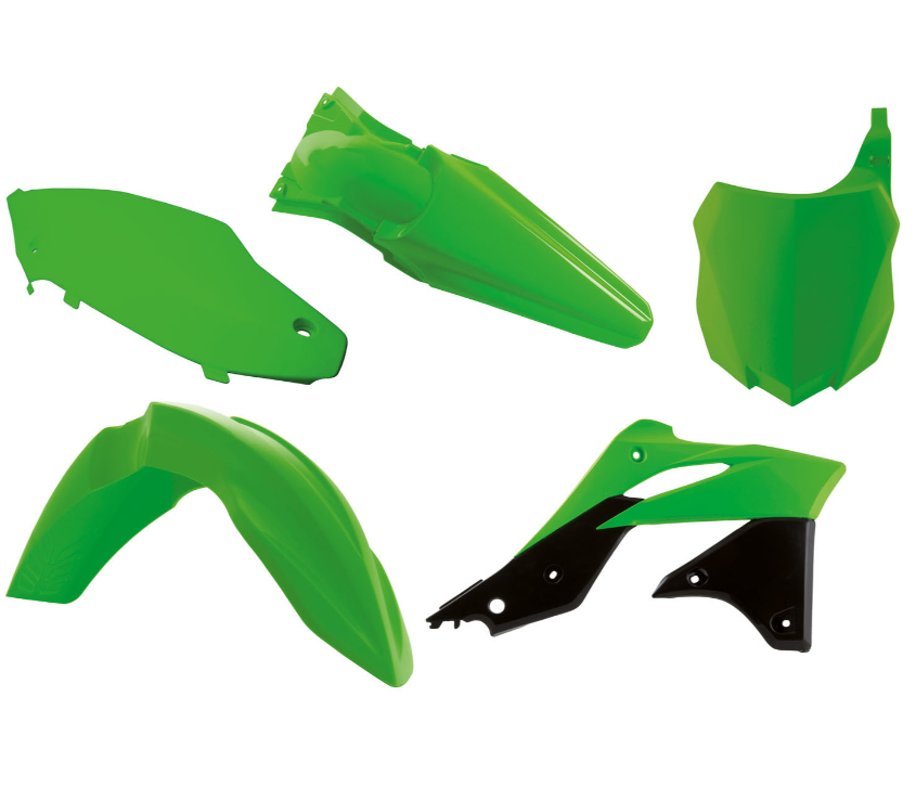 Kawasaki kx f - kxf 250 kit plastiche 5 pezzi verde 2013 2016