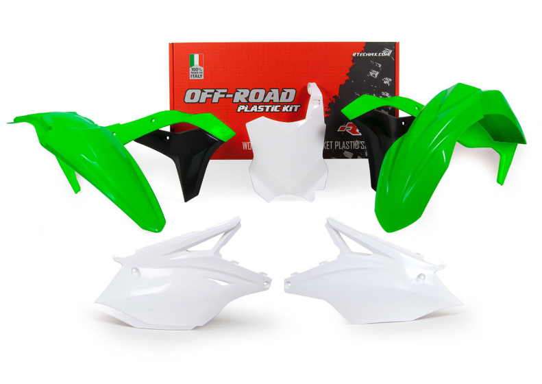 Kawasaki kx f - kxf 250 kit plastiche 5 pezzi verde bianco nero 2017 2020