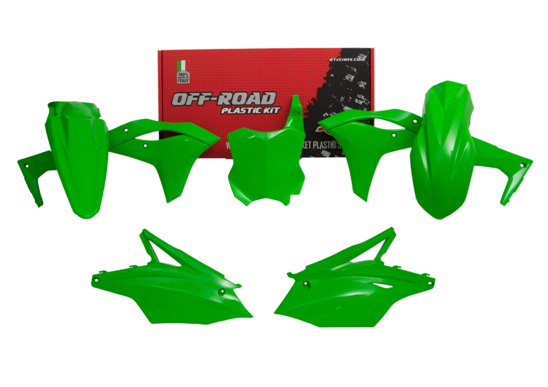 Kawasaki kx f - kxf 250 kit plastiche 5 pezzi nero verde 2017 2020
