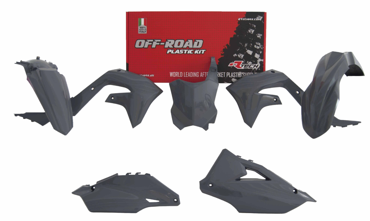 Kawasaki kx f - kxf 250 kit plastiche 5 pezzi grigio quantum 2020 2024