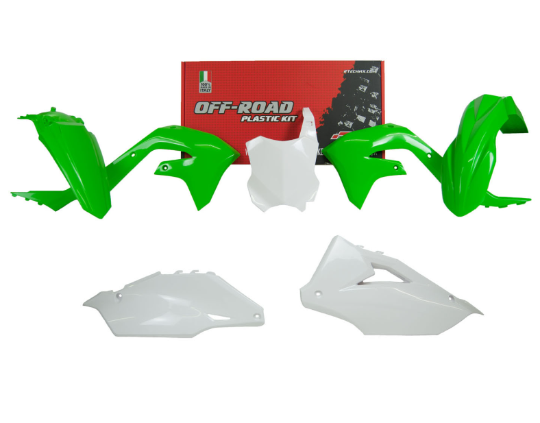 Kawasaki kx f - kxf 250 kit plastiche 5 pezzi verde bianco 2020 2024