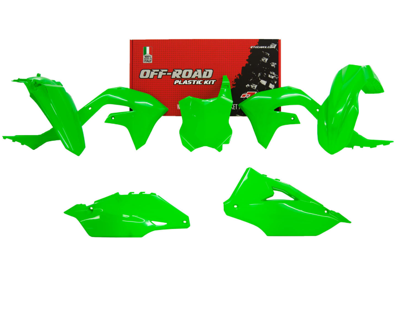 Kawasaki kx f - kxf 250 kit plastiche 5 pezzi verde fluo 2020 2024