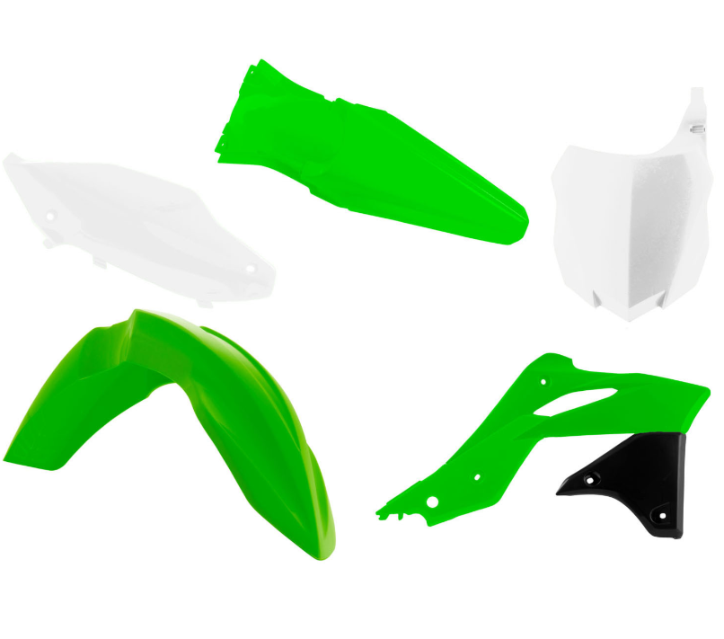 Kawasaki kx f - kxf 250 kit plastiche 5 pezzi verde bianco nero 2013 2016