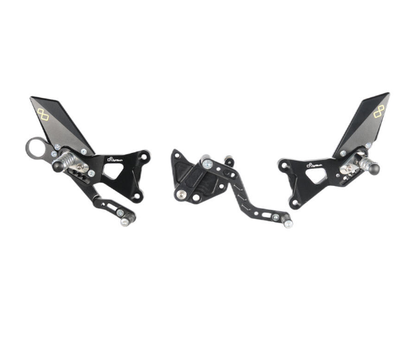 Bmw hp4 n.d pedane arretrate lightech con poggiapiede fisso 2013 2018