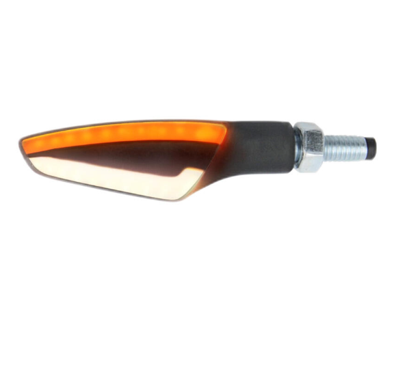 Coppia frecce led + luce bianca anteriore lightech fre934ner omologati e8 moto