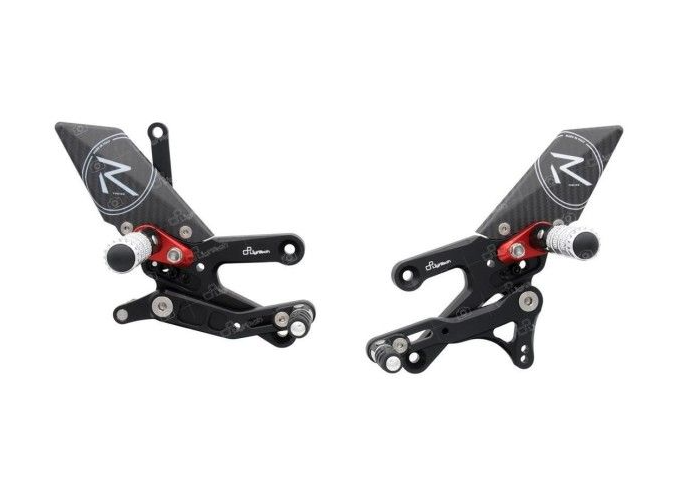 Pedane arretrate lightech yamaha r3 15-24 modello r-version poggiapiede snodato