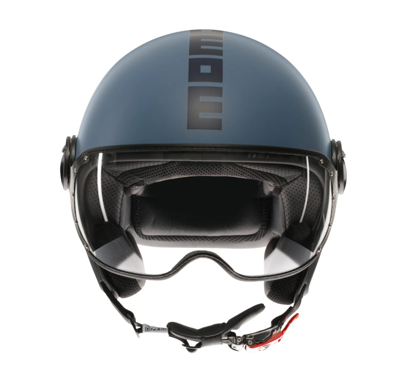 Casco moto jet momo design fgtr classic mono matt dusty blue / blue xs
