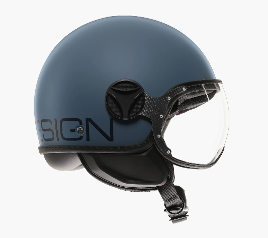Casco moto jet momo design fgtr classic mono matt dusty blue / blue s