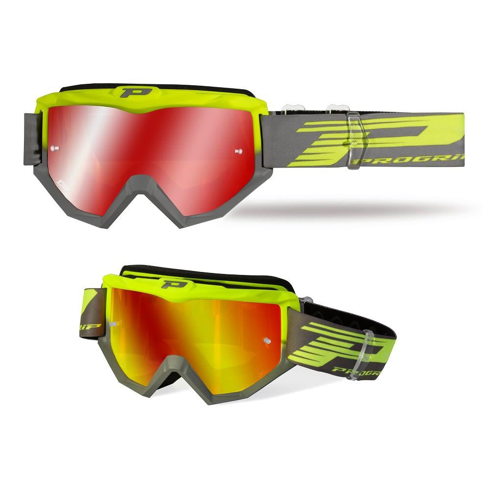 Maschera 3201-347 fl - giallo fluo/grigio, lente a specchio