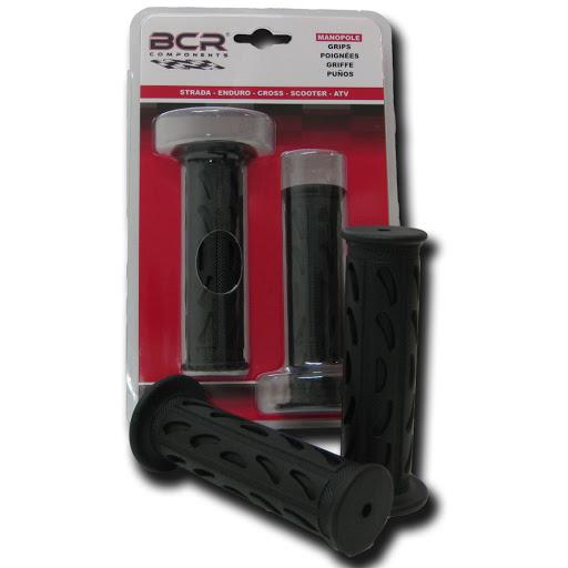 Coppia manopole manopola moto strada 125 mm in gomma nero bcr