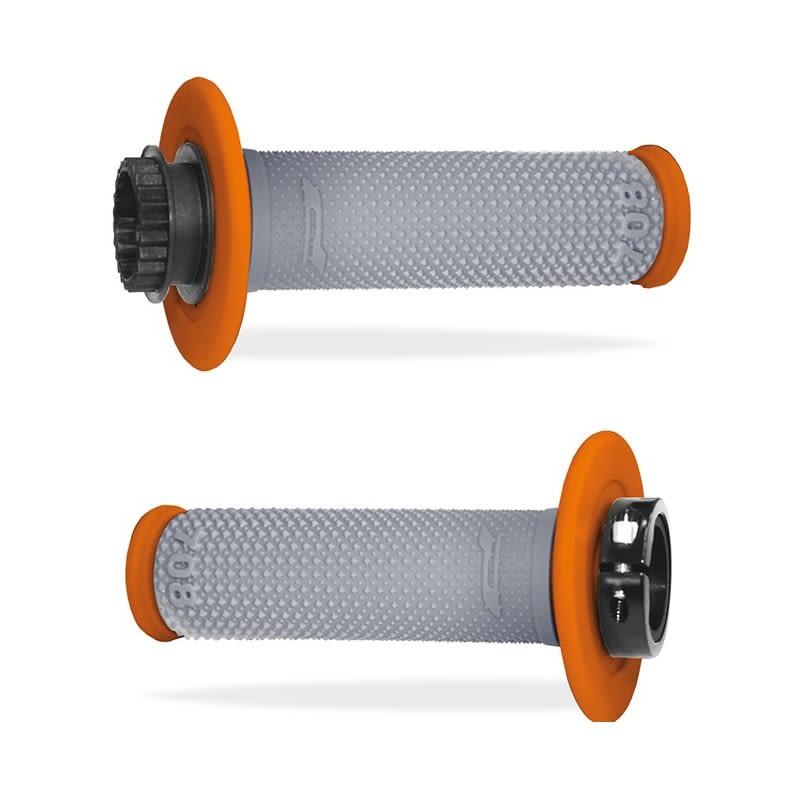 Manopole mx 708-293 - con sistema lock-on - arancio grigio senza foro