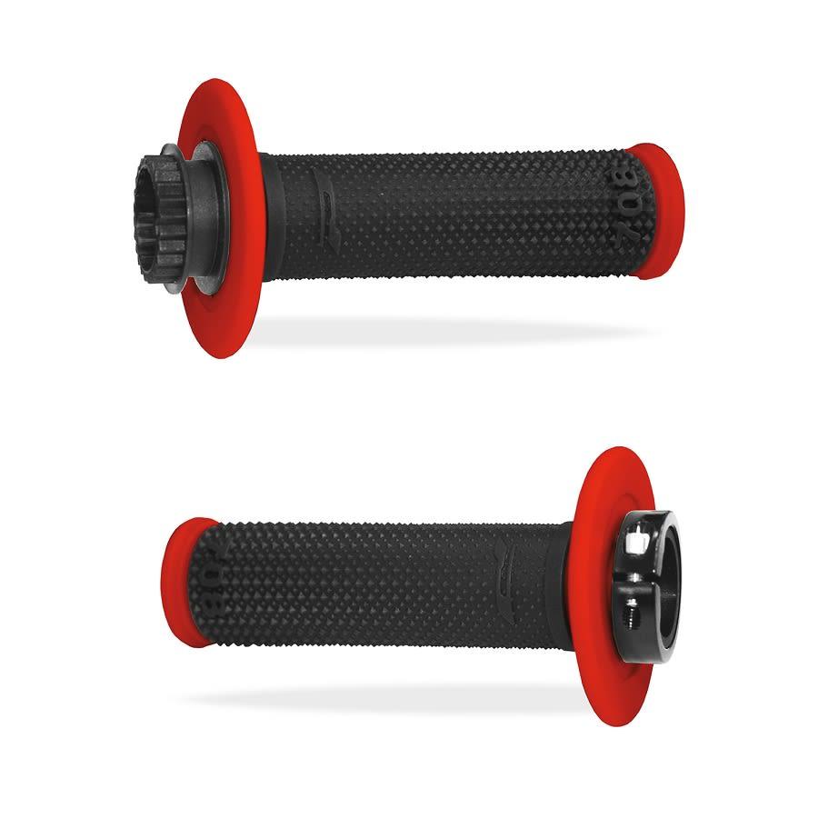 Manopole mx 708-149 - con sistema lock-on - rosso nero senza foro