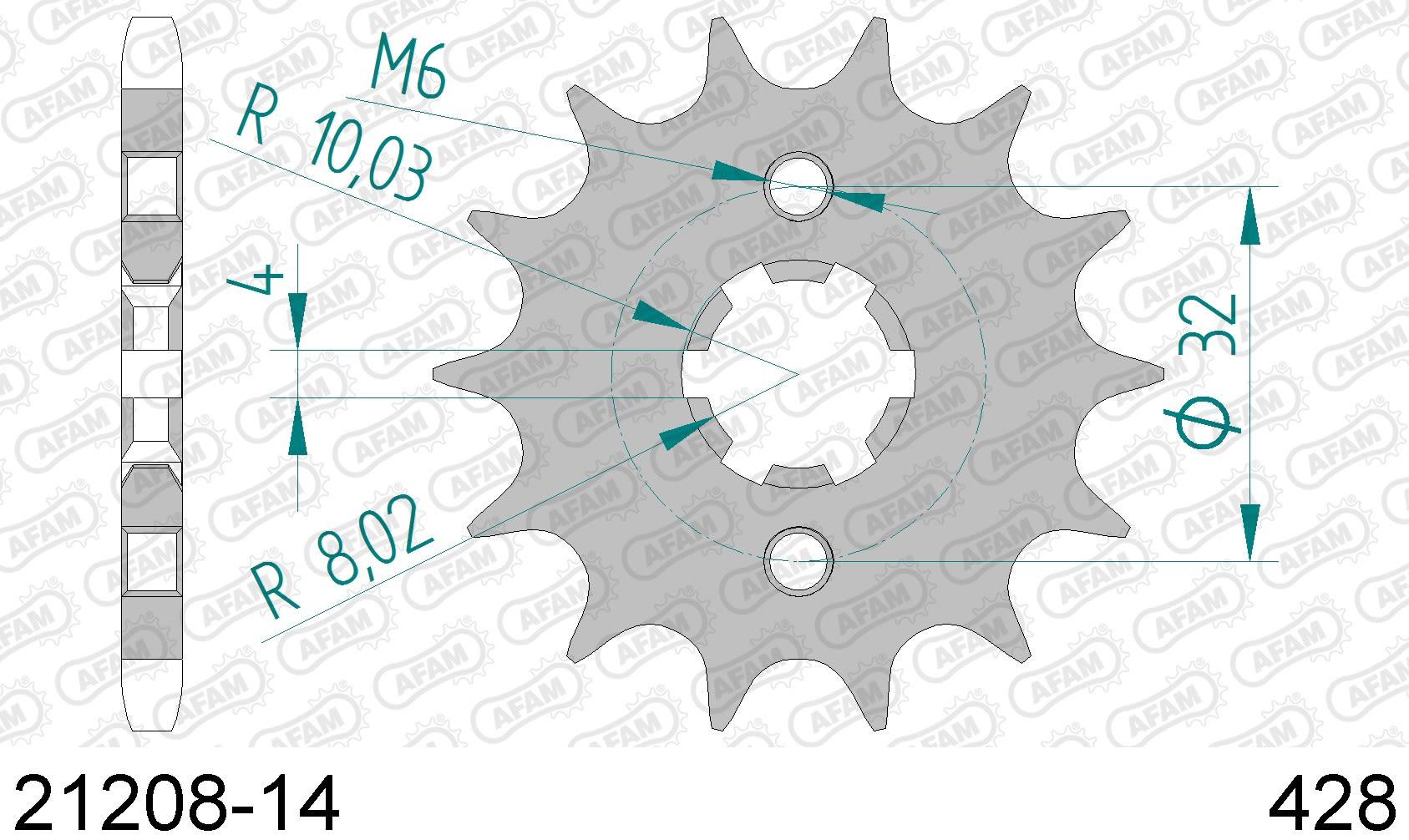 Fantic 125 caballero deluxe 125 pignone afam 21208-14 passo 428 2021 2021