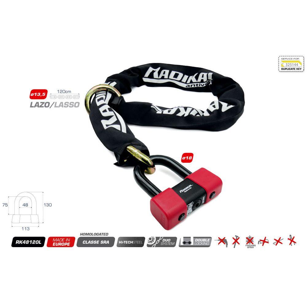 Catena a cappio con lucchetto rk48120l - ø 13,5mm/1200mm