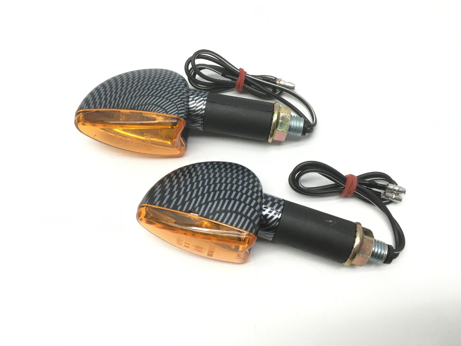 Coppia fanale freccialampada bcr arrow carbon arancio gambo lungo omologate