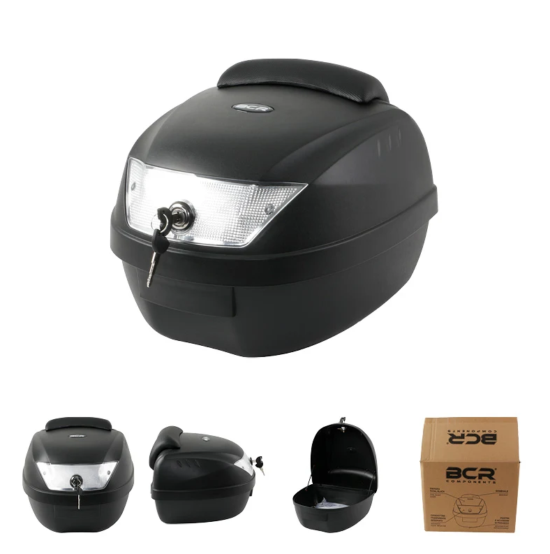 Bauletto posteriore bcr28 con piastra di fissaggio e schienale (28lt)