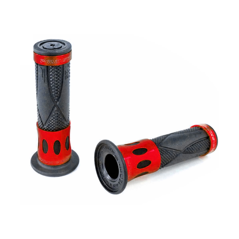 Manopole scooter progrip 728 107 inserti in alluminio - rosso no foro