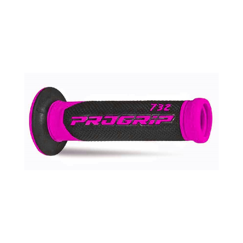Manopole scooter progrip 732 297 doppia densita' fuxia nero no foro