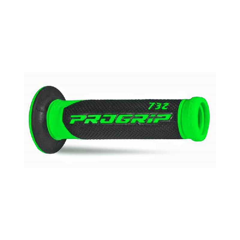 Manopole scooter progrip 732 295 doppia densita' verde fluo nero no foro