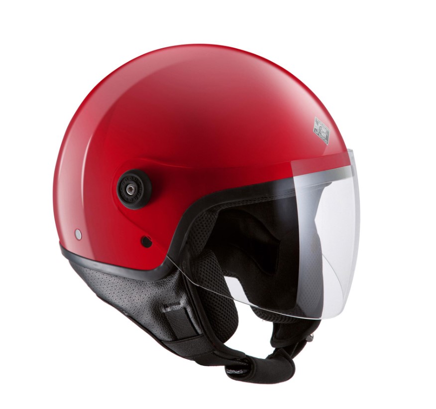 Casco demi-jet tucano el'jettin rosso lucido m