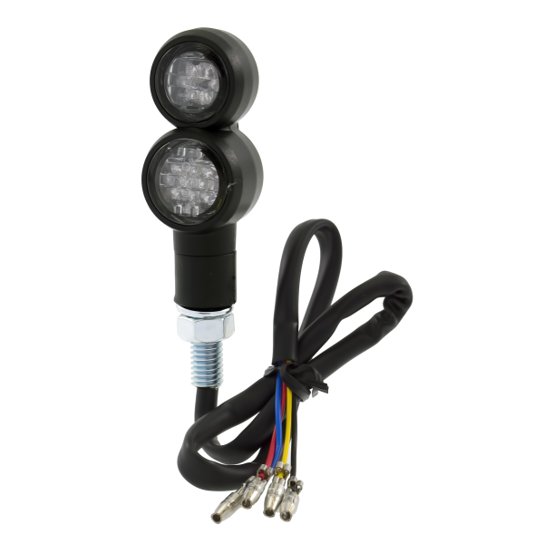Coppia frecce omologate nere con luce diurna