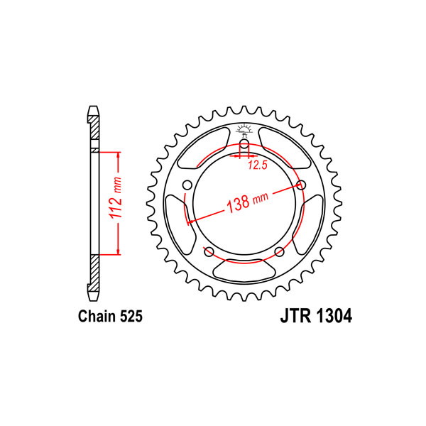 Honda cb f hornet (pc41) 600 corona in acciaio p 525 z 45 2007 2013