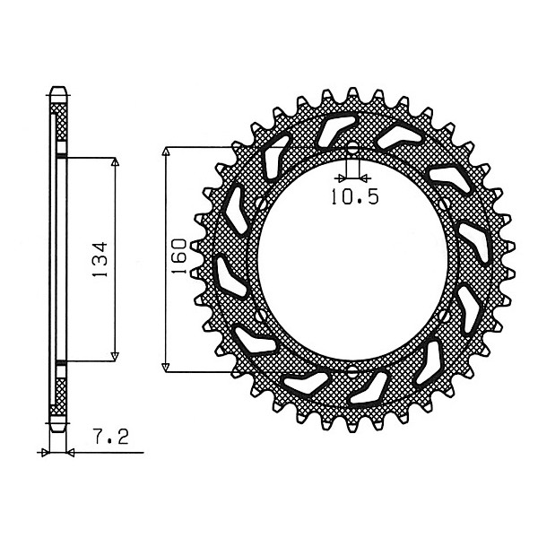 Honda cbr f (pc35e/pc35f) 600 corona in acciaio p 525 z 47 2001 2006
