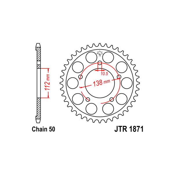 Yamaha yzf r6 (rj03/rj05/rj09) 600 corona in acciaio p 530 z 48 1999 2002