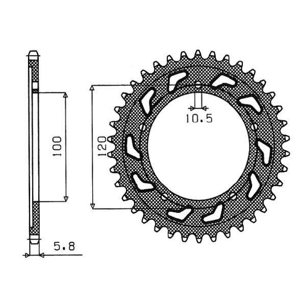 Corona in acciaio p 520 z 42 ingranaggio trasmissione