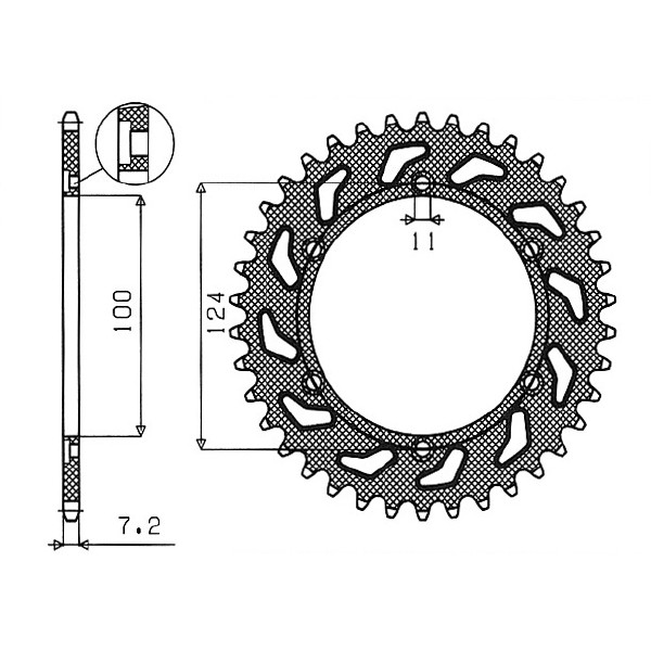 Ducati st4 s 996 corona in acciaio p 525 z 38 2001 2006