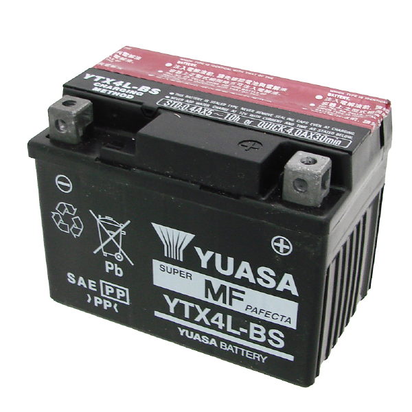 Mbk ovetto 100 batteria yuasa ytx4l-bs 12v/3ah 2000 2002