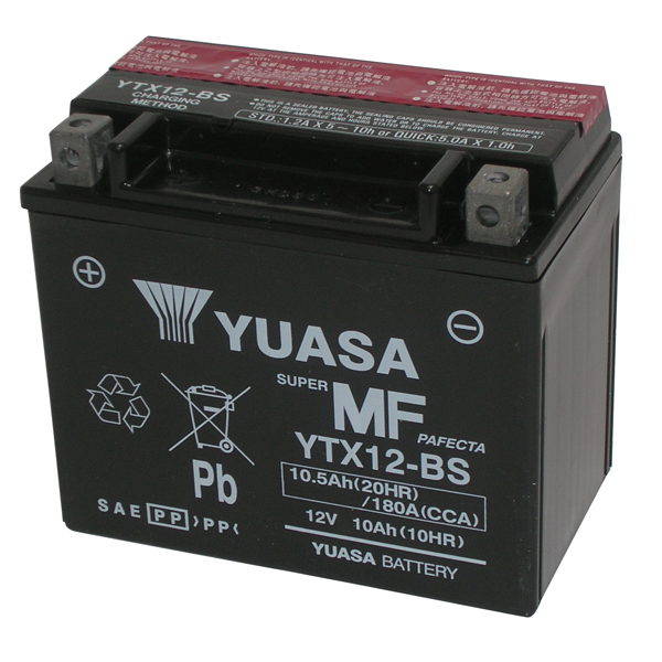 Triumph bonneville se (ruote in lega) 865 batteria yuasa ytx12-bs sigillata attivata 12v/10ah 2009 2015