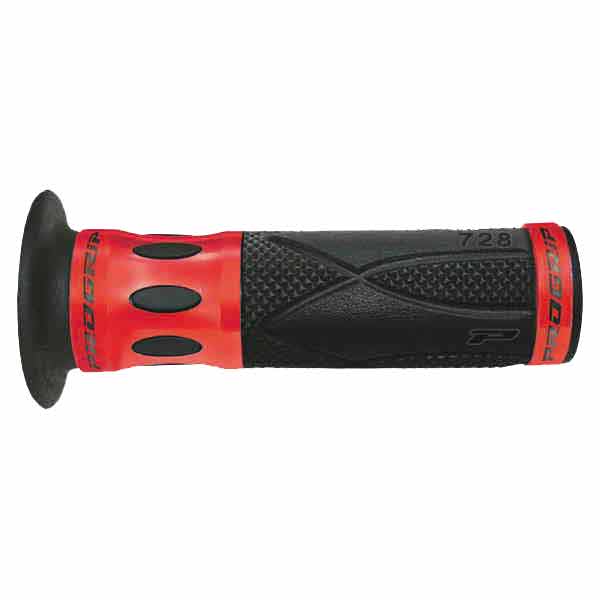 Manopole strada forate progrip 728 rosso dimensioni: ø mm 22-25 lunghezza mm 122