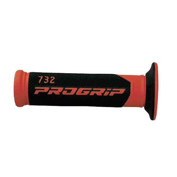 Manopole strada progrip 732 dual density rosso ø 22-25mm lunghezza 125mm open
