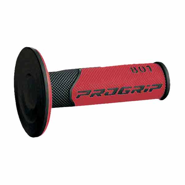 Manopole cross progrip 801 dual density rosso ø mm 22-25 / lungo mm 115