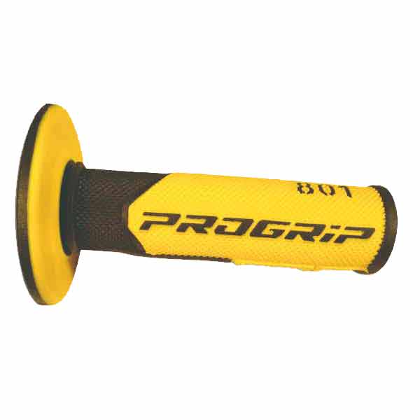 Manopole cross progrip 801 dual density giallo ø mm 22-25 / lungo mm 115