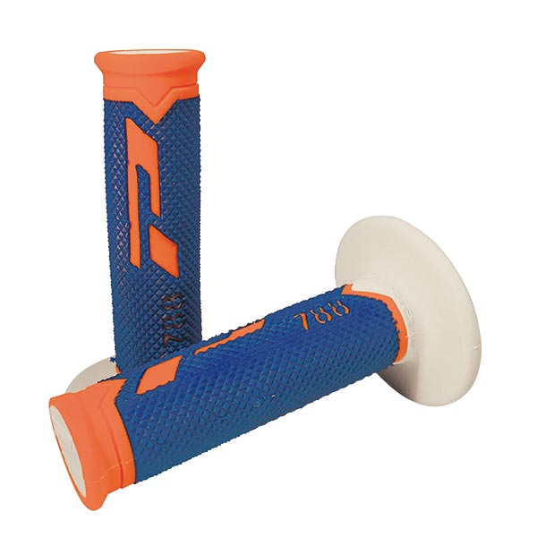 Manopole cross progrip 788 triple density colore: arancio fluo/blu/bianco