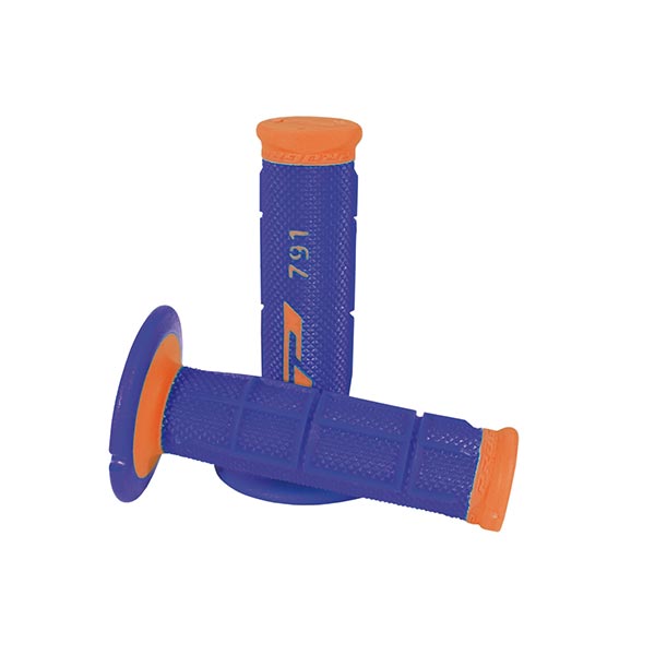 Manopole cross progrip 791 dual density arancio fluo blu ø mm 22-25 lungo mm 115