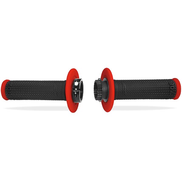 Manopole cross progrip 708 rosso-nero con sistema lock-on